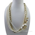 Pearl Necklaces, Made of Pearl and Metal, Various Sizes and Colors are Available